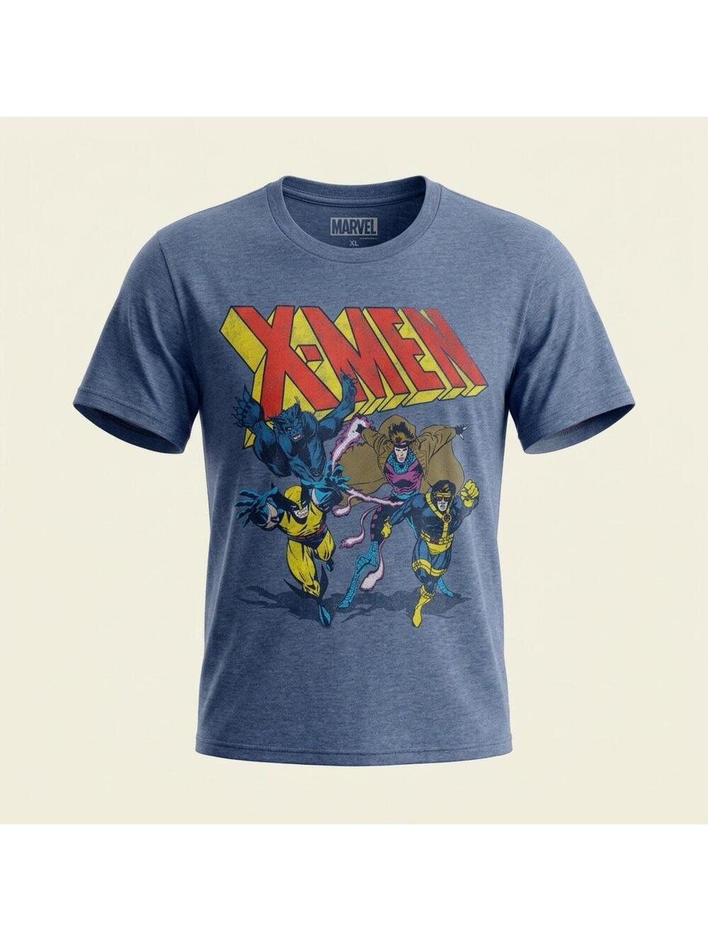 Wolverine T Shirt Mens XL Mad Engine Blue Graphic Diving Logan X-Men Comics